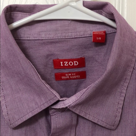NWOT Izod Men’s Slim Fit Dress Shirt Large - Picture 2 of 8